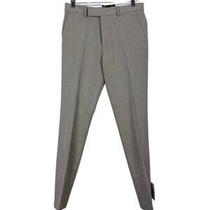ASOS Linen Blend Dress Pants Mens 32 Tailored Slim Neutral Workwear Trousers NWT